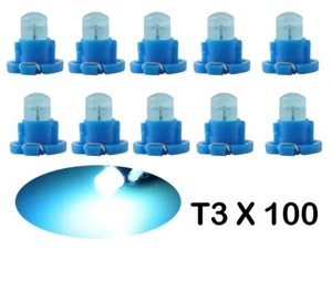 100x T3 COB LED Ice Blue Car Dashboard Instrument Cluster Light Panel Bulb - Picture 1 of 7
