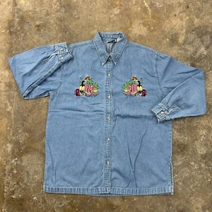 CAMISA VAQUERA VINTAGE WESTERN ABOTONADA MUJER BOTAS GATOS BORDADAS MEDIANAS LOTUS - Imagen 1 de 11