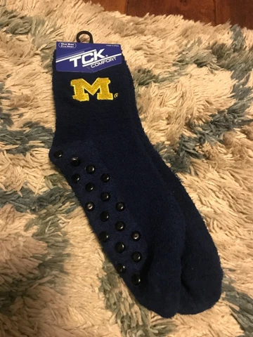 University of Michigan wolverines socks with grippy bottoms Cover