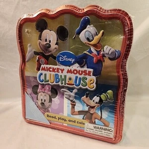 NEW Mickey Mouse CLUBHOUSE Art Set Tin Box Kids Activity Set Goofy Book, Markers - Picture 1 of 9