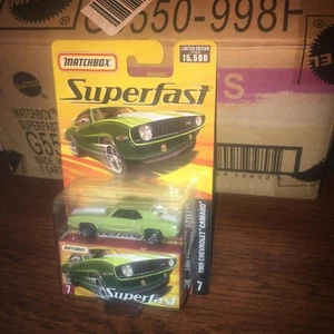 Matchbox Superfast Olive Green 1969 69 Chevrolet Chevy Camaro Z28 #7 1:64 Car - Picture 1 of 3