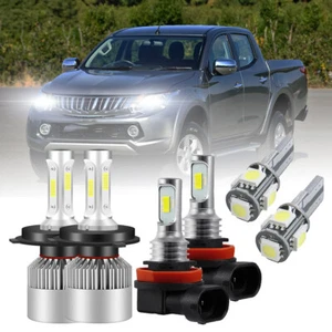 For Mitsubishi L200 Super Clear White LED High/Low/Fog/Side Headlight Bulbs Set - Picture 1 of 12
