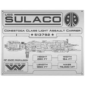 Aliens Sulaco Specifications Data Plate Aluminum Sign - Picture 1 of 1
