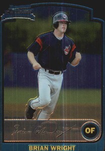 2003 Bowman Chrome Baseball Card #326 Brian Wright Rookie