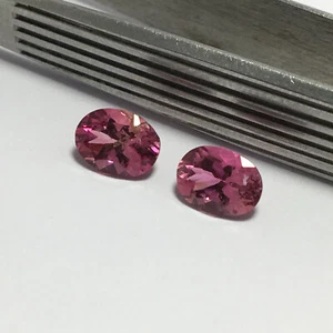 Fabulous tourmaline oval cut gemstone pair good pink color 1.50 carat - Picture 1 of 4