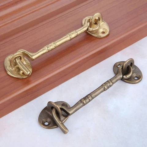 Antique Bronze Wind Brace Cabin Hook For Window Cabinet Metal Door Eye Bolt Hasp Cover