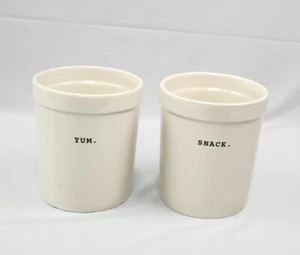 Rae Dunn SNACK TASTE YUM Ceramic Canister Set - Artisan Collection By Magenta - Picture 1 of 4
