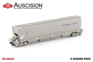 Auscision (NFH-6) MGFH Flour Hopper, Manildra Group Wagon Grime - 4 Car Pack - Picture 1 of 2