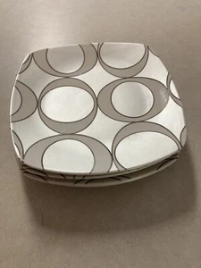 HOME By Target ODEON  PLATINUM Salad PLATES Modern Graphic Circles Sold Separate - Picture 1 of 10