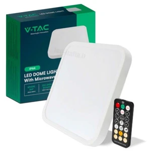 V-TAC PLAFONIERA LED QUADRATA 18W SMD IP44 SENSORE DI MOVIMENTO E CREPUSCOLARE - Foto 1 di 7