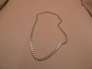 Nice Quality Sterling Silver Flat Curb Link Necklace Chain - 20" - 36g - Picture 1 of 5