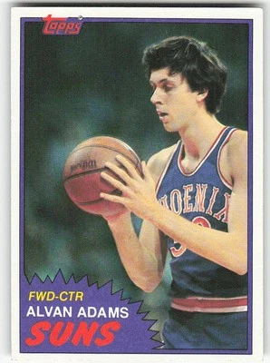 1981-82 Topps #W79 Alvan Adams BASKETBALL Phoenix Suns - Image 1 of 2