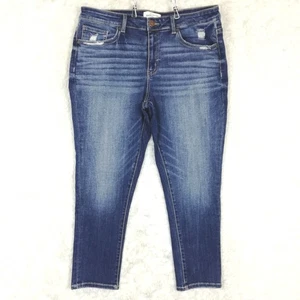 BKE Womens Jeans Payton Ankle Skinny Blue Denim Mid Rise Whiskering Stone 32 - Picture 1 of 10