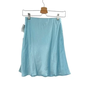 Neu mit Etikett Aritzia Babaton Slip-Minirock Satin Schrägschnitt Traumblau Größe 4 - Bild 1 von 10