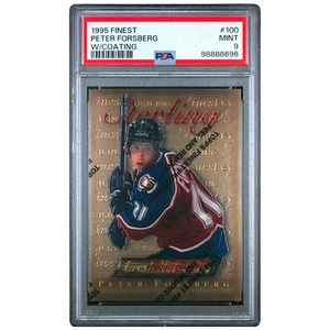 1995 Topps Finest w Coating #100 Peter Forsberg PSA 9 Colorado Avalanche - Pop 3 - Picture 1 of 6