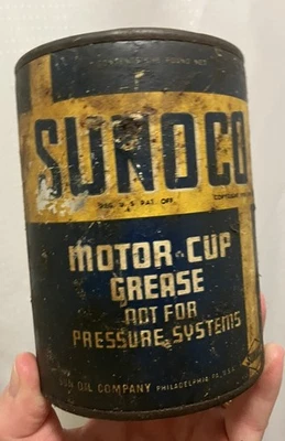Vintage Sunoco Motor Cup Grease 1956 1 lb. Tin - Image 1 of 4