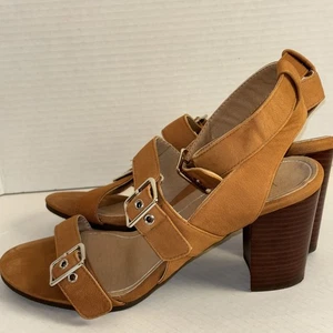 Vionic Chardonnay Or Camel Block Heels Size US10 Women's Sandals Comfort Shoes - Picture 1 of 13