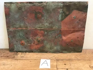 Sheet Copper 18" x 11 3/4" Natural Patina Colors Verdigris gauge 24 (A) - Picture 1 of 8
