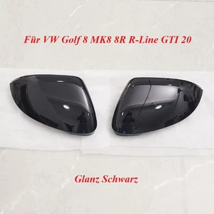 Glanz Schwarz Für VW Golf 8 MK8 8R R-Line GTI 20 Rückspiegel-Gehäuseabdeckung - Bild 1 von 14