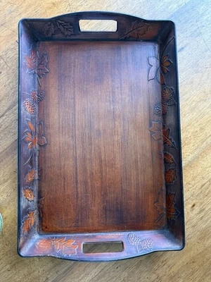 Bandeja Better Homes & Garden para servir imitación cobre antiguo hojas de otoño rústico otoño Foto 1 de 4