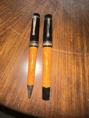 Pluma Estilográfica Delta Edición Limitada Palanca Coliseo Naranja + Rollerball! Foto 1 de 4