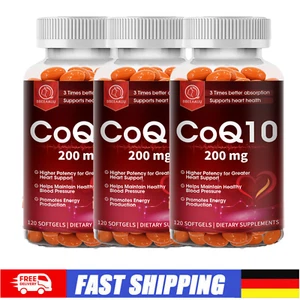 360 Cápsulas CoQ10 Coenzima Q10 200mg para Cardiovascular Corazón Salud Resistencia - Imagen 1 de 9