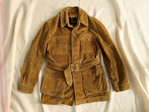 Vintage 50er 60er Jahre Invertere braun Cord Gürtel Country Jagd Jacke Mantel M 40 - Bild 1 von 9