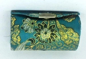 Antique Jewelry Bangle Boxes Made fabric Brocade Silk Pouch Mirror Handmade 4"x2 - Picture 1 of 12