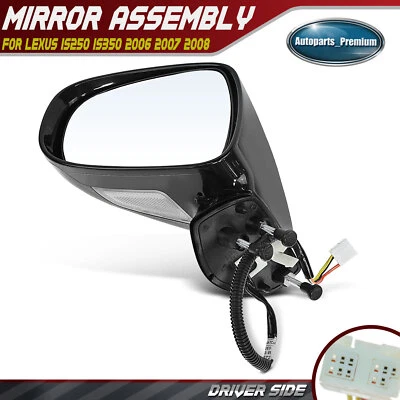 Espejo retrovisor eléctrico liso del lado del conductor con calefacción para Lexus IS250 IS350 2006-2008 sedán Foto 1 de 4