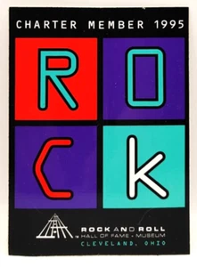Adesivo Rock and Roll Hall Of Fame membro charter 5" x 3 3/4" 1983 - Foto 1 di 2