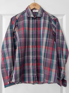NEW Vintage Women’s Plaid USA Made Shirt Streets Button Down Sheer Shirt Sz 12 - Picture 1 of 4