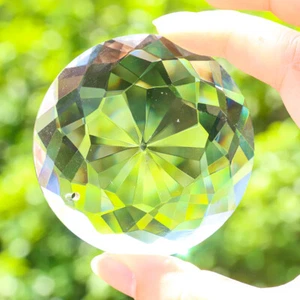 Suncatcher Crystal Round Faceted 63MM Fengshui Prism Hanging Chandelier Pendant - Imagen 1 de 11