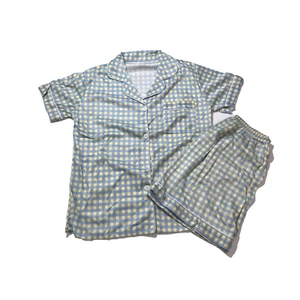 Women Pajama 2PCs Set Plaid Print Soft Short Sleeve Pajamas & Shorts - Picture 1 of 3