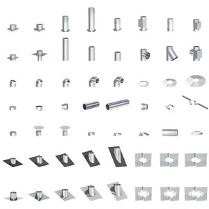 Edelstahlschornstein Classic Line 180 mm doppelwandig Bausatz Schornstein Kamin - Bild 1 von 74