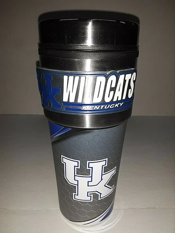 Kentucky Wildcats 16 oz Travel Mug with Stainless Steel Top and Emblem Cover