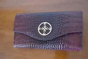 STAUER burgundy crocodile wallet GREAT CONDITION - Picture 1 of 6