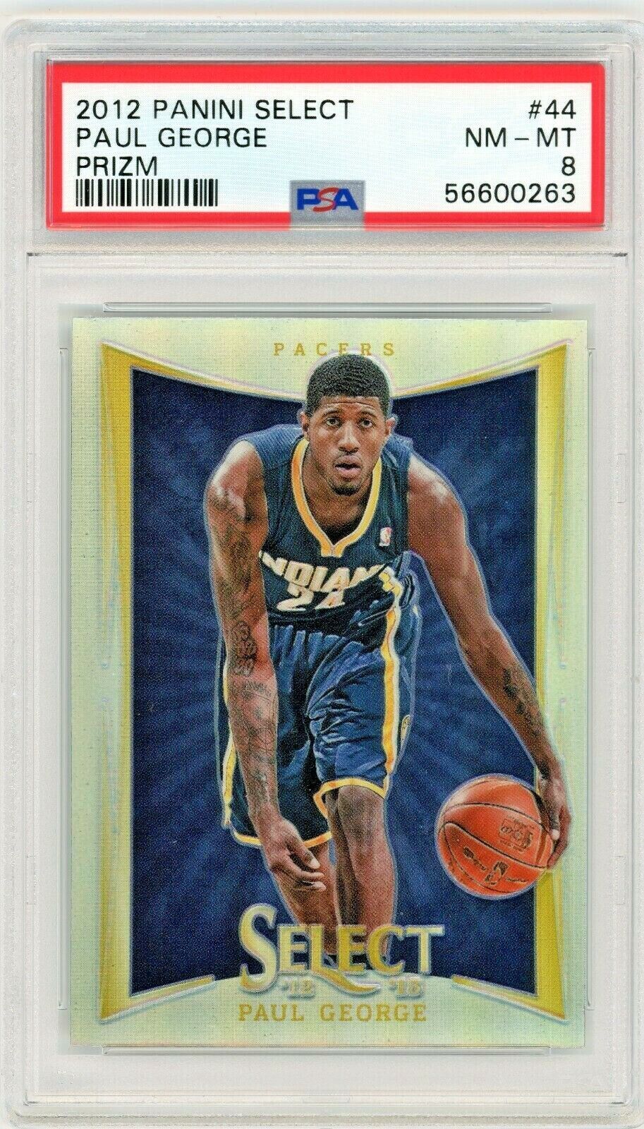 PAUL GEORGE 2012-13 Panini Select Silver Prizm #44 PSA 8 Indiana Pacers