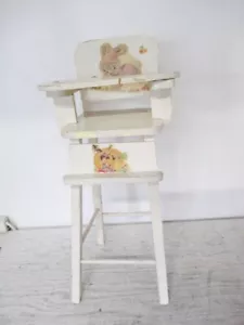 Vintage 1940's 1950's Wooden High Chair Toy Doll Baby 22" Tall w/ Swing Tray - Picture 1 of 7