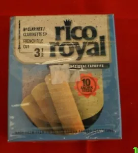 Clarinet reeds : Rico Royal box of 10 in reed holders strength 3 1/2 - Picture 1 of 4