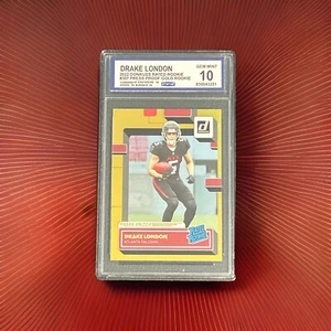 Drake London 2022 Donruss Press Proof Premium Gold Holo #307 Rookie Card Gem 10 - Picture 1 of 3