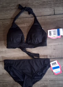 Coco Rave Black Bikini XL D Cup Swimsuit Choice of XL or Medium Bottom NEW - Picture 1 of 7