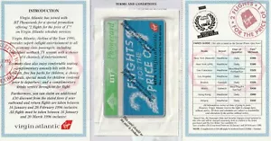 Virgin Atlantic 2 FOR 1 - Collectible Phonecard - BT - 50 Units - Picture 1 of 2