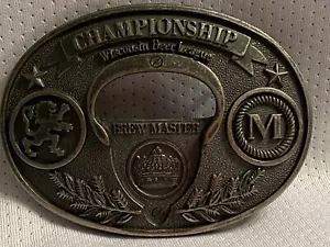 Wisconsin Beer League Brew Master Championship Belt Buckle and Bottle Opener - Picture 1 of 9