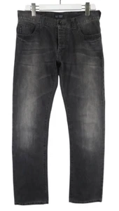 ARMANI JEANS Jeans Men's USA 31 Straight Fit Button Fly Fade Effect Black - Picture 1 of 11