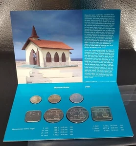 ARUBA 2001 SET MONETE UFFICIALI 7 monete FDC 5 centesimi - 5 FIORINI bassa coniazione. - Foto 1 di 8