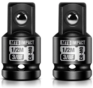 Adaptador de enchufe de impacto MTO 2 piezas 3/8" hembra a 1/2" macho accionamiento cromo molibdeno - Imagen 1 de 6