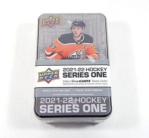 2021-22 Upper Deck Hockey Serie 1 Metal Lata Caja Sellada (9 Paquetes) Paquete OPC de Bonificación - Imagen 1 de 2