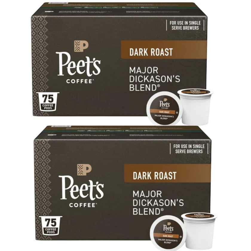 PEET'S Peet’s Coffee Major Dickason’s Blend K-Cup Pods 75 Ct (Pack of 2)