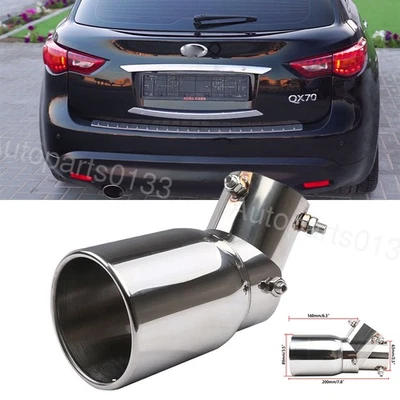 For Infiniti QX70 Car Exhaust Pipe Tip Rear Tail Muffler Stainless Steel Silver Foto 1 de 4