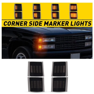 4* LED Amber Corner Side Marker Light For 94-98 Chevrolet C/K 1500 2500 Suburban - Image 1 of 4